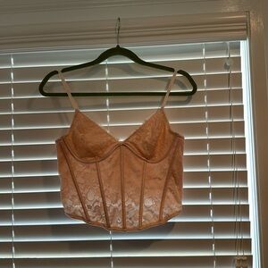 LA Hearts medium pink lace corset